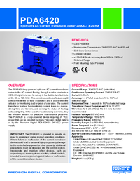 Thumbnail of document Manual - PDA6420 Split Core AC Current Transducer 30/60/120 AAC: 4-20 mA